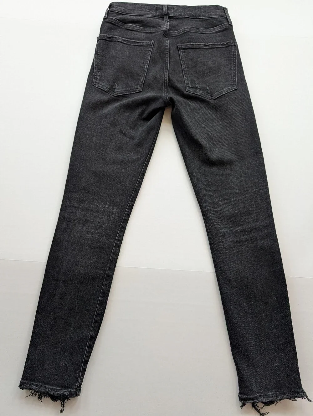 AGOLDE Sophie Crop Distressed Skinny Jeans in Washed Black